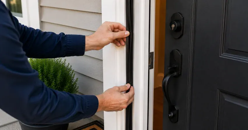 technician performing light test on door seal in Nobleton North, Nobleton