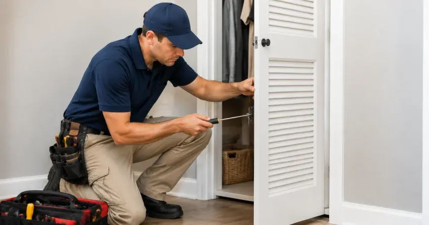 technician repairing doorbell button and wiring in Nobleton