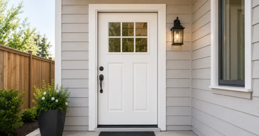 technician installing exterior door frame in Nobleton North, Nobleton