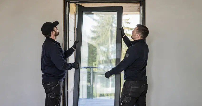 new glass panel being fitted into door frame in Nobleton