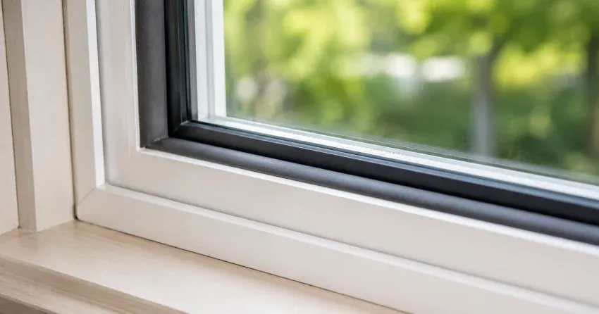 technician inspecting window weatherstripping for drafty window repair Nobleton North, Nobleton
