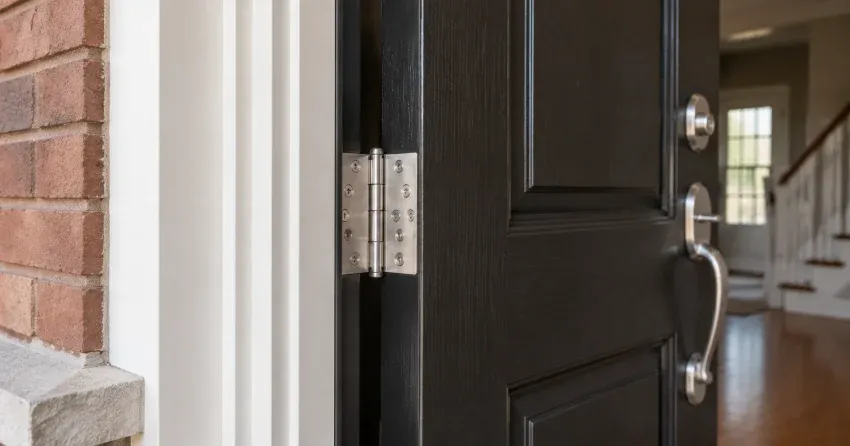 technician repairing a front door lock and frame in Nobleton North, Nobleton